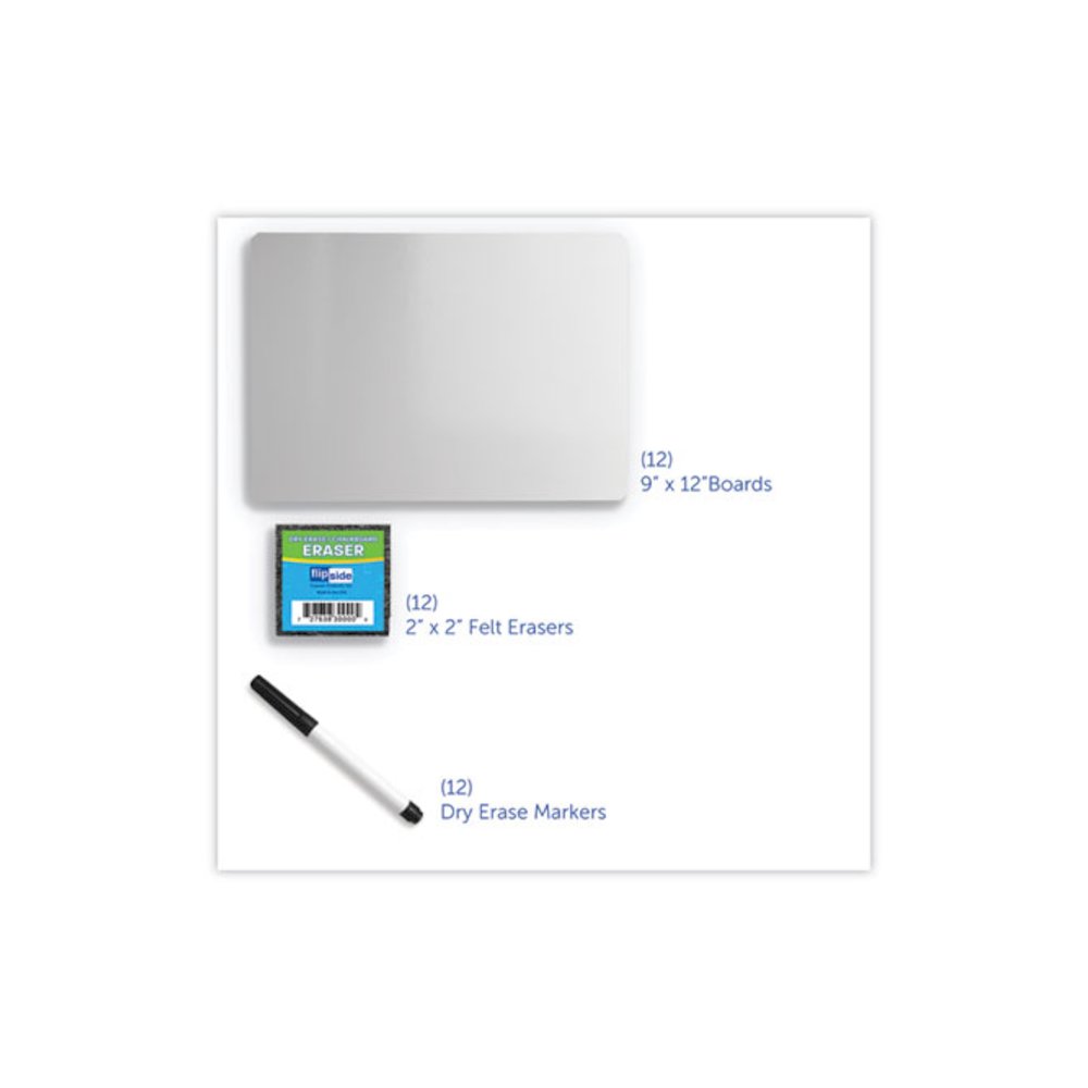 Dry-Erase Board Set, 12" x 9", White Surface, 12/Pack. Picture 3