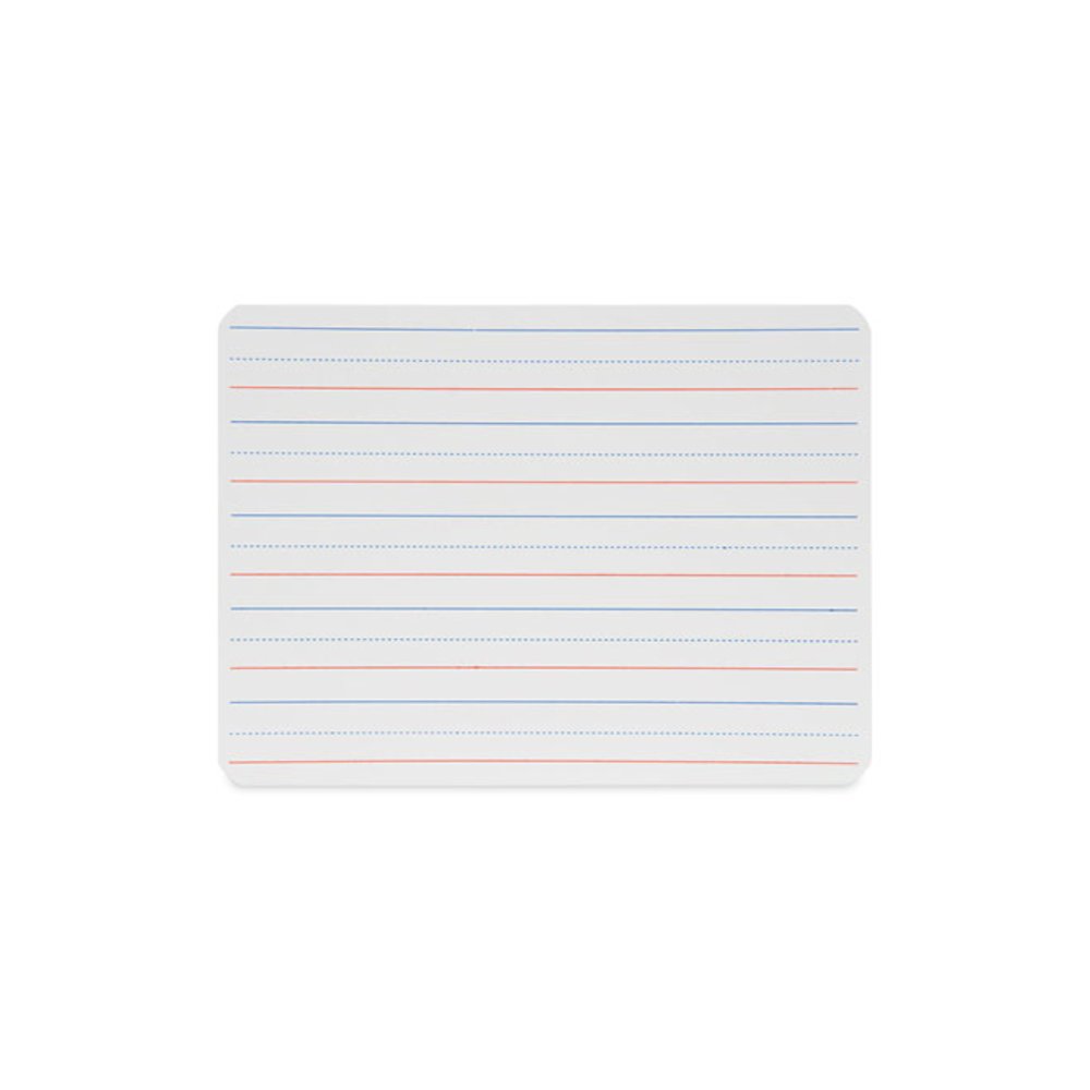 Magnetic Two-Sided Red/Blue Ruled Dry Erase Board, 12" x 9", White Surface, 12/Pack. Picture 1