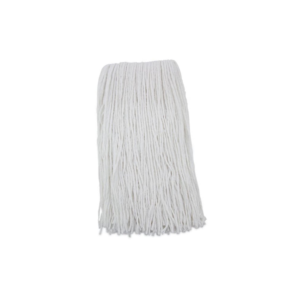 Premium Cut-End Wet Mop Heads, Rayon, 20 oz, White, 12/Carton. Picture 1