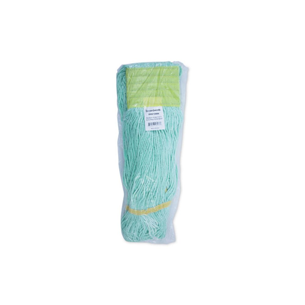 EcoMop Looped-End Mop Head, Recycled Fibers, Medium Size, Green. Picture 7