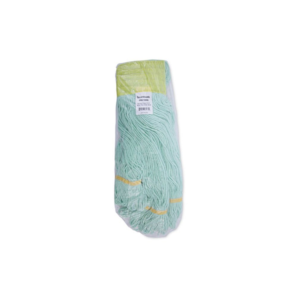 EcoMop Looped-End Mop Head, Recycled Fibers, Extra Large Size, Green. Picture 7