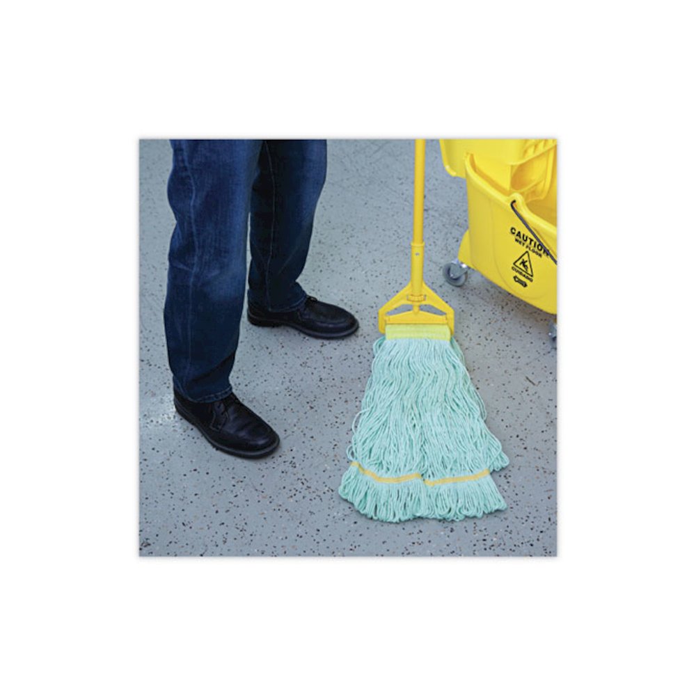 EcoMop Looped-End Mop Head, Recycled Fibers, Extra Large Size, Green, 12/Carton. Picture 5