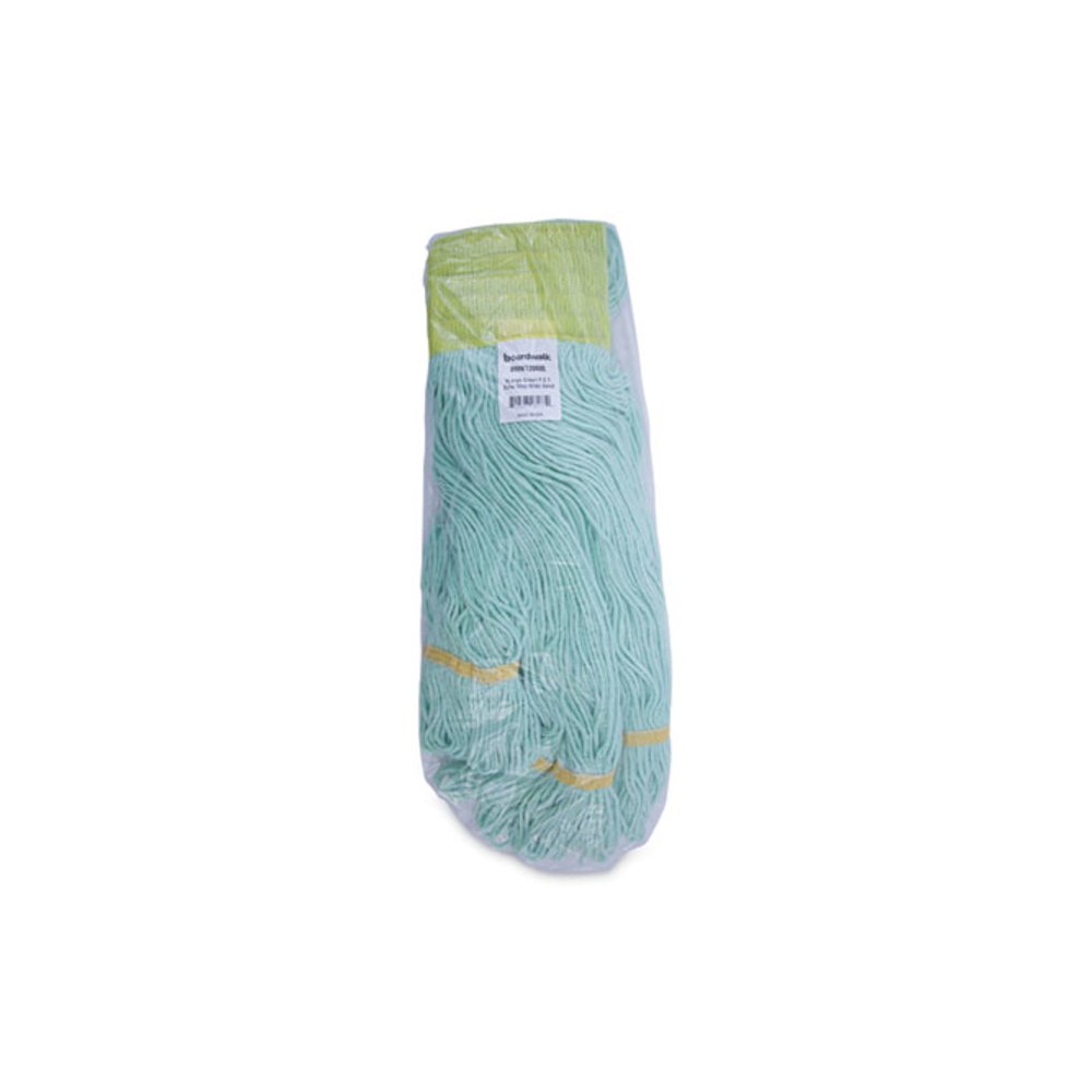 EcoMop Looped-End Mop Head, Recycled Fibers, Extra Large Size, Green, 12/Carton. Picture 7