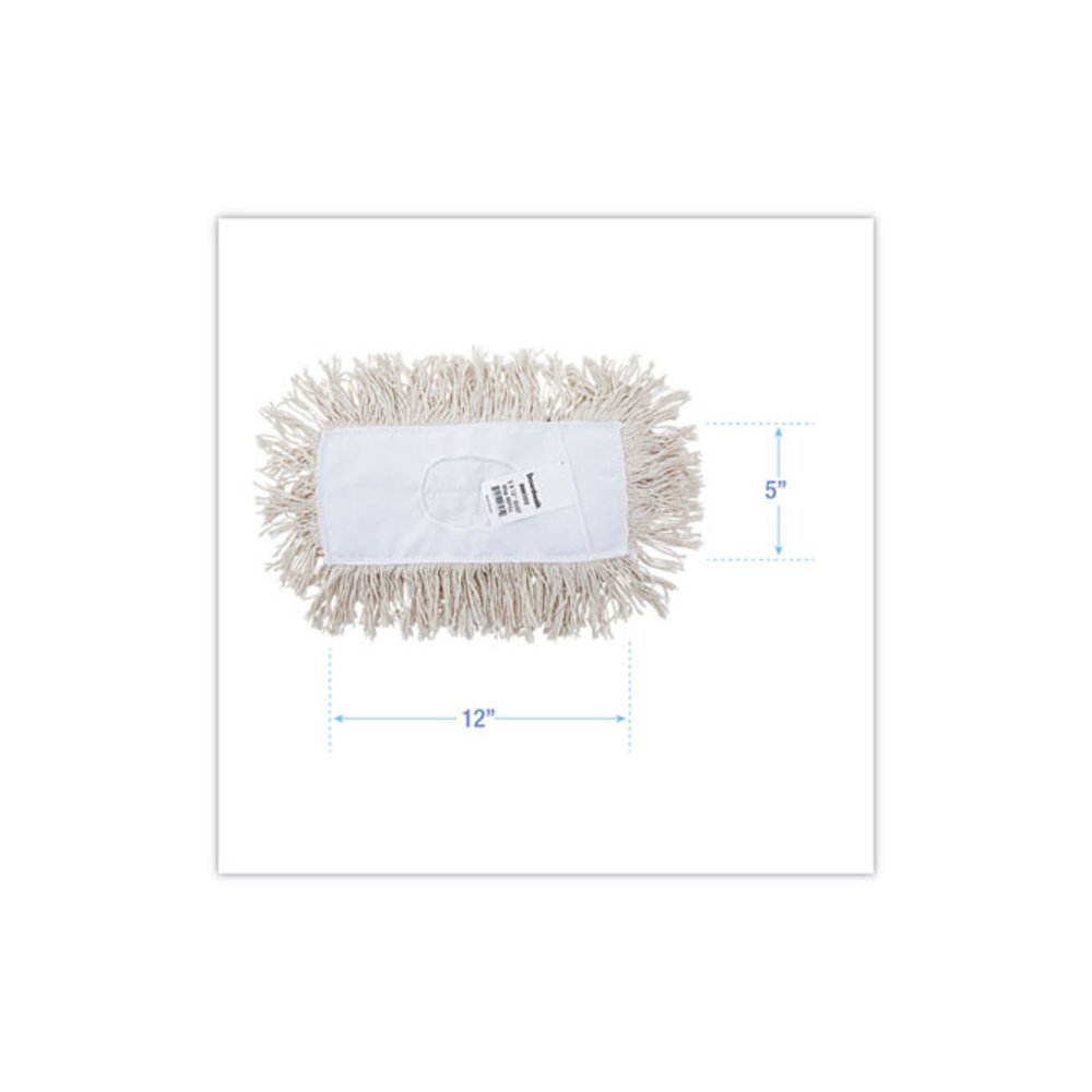 Industrial Dust Mop Head, Cotton, 12 x 5, White. Picture 2