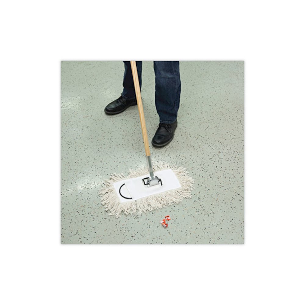 Industrial Dust Mop Head, Cotton, 12 x 5, White. Picture 3
