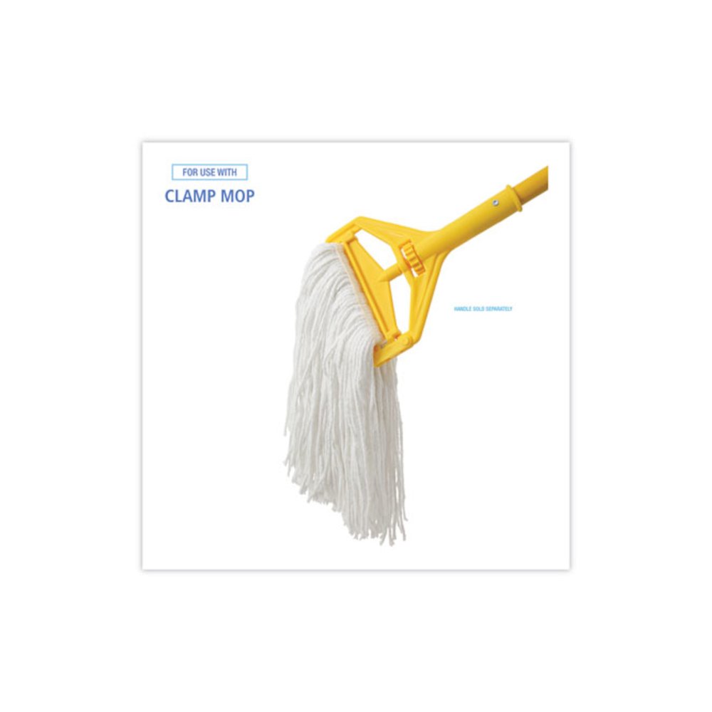 Mop Head, Value Standard Head, Rayon Fiber, Cut-End, #16, White, 12/Carton. Picture 3