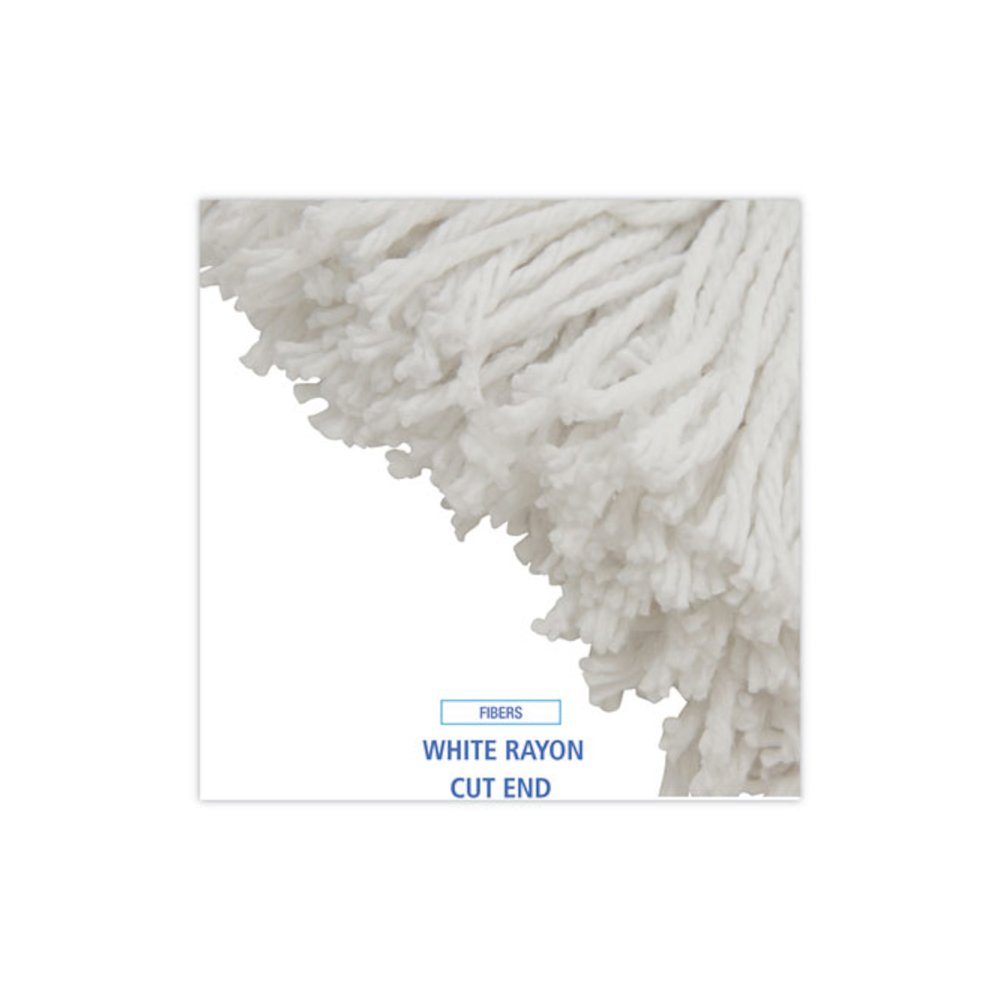 Mop Head, Value Standard Head, Rayon Fiber, Cut-End, #16, White, 12/Carton. Picture 4