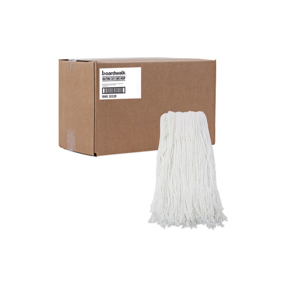 Cut-End Wet Mop Head, Rayon, No. 32, White, 12/Carton. Picture 9