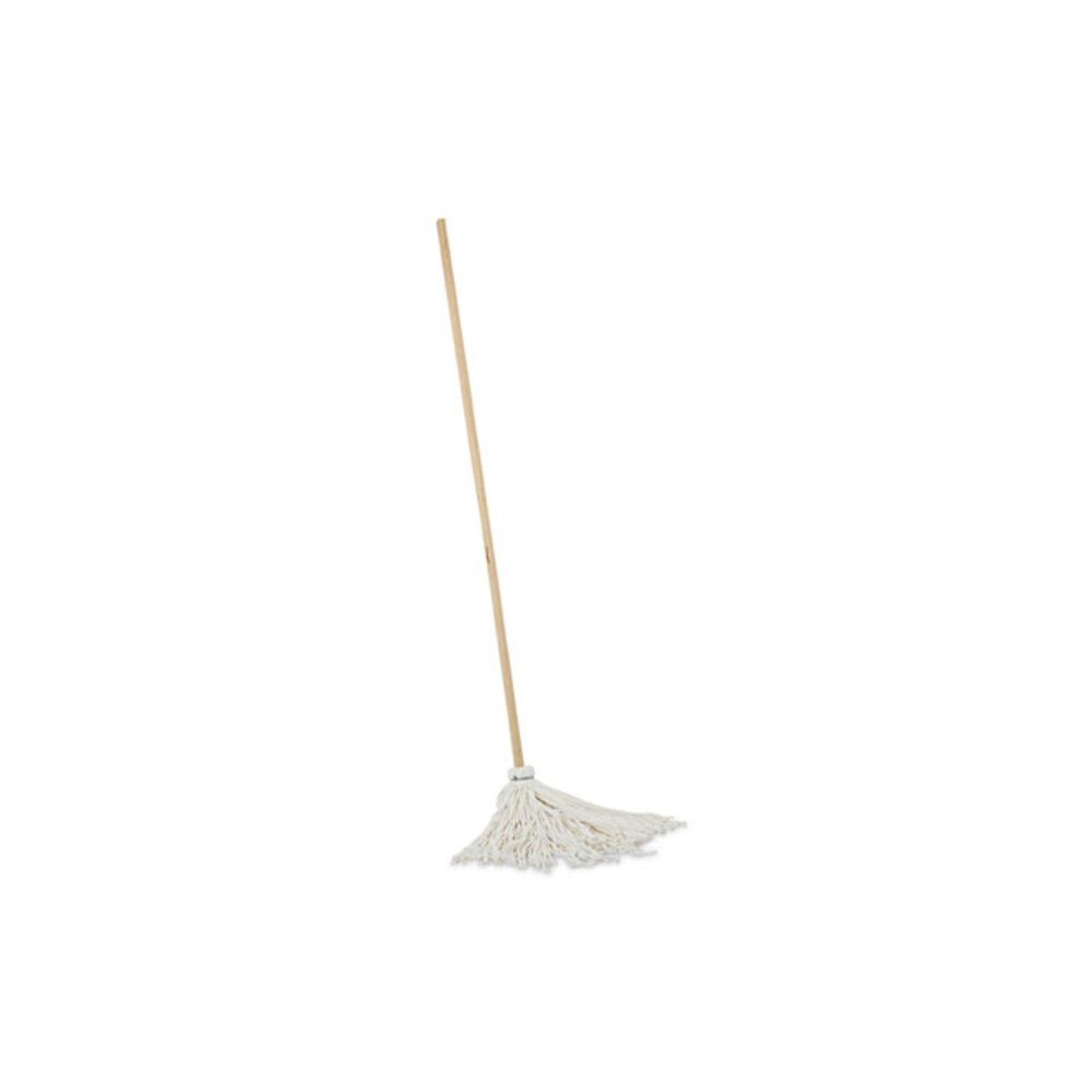 Handle/Deck Mops, #16 White Rayon Head, 48" Natural Wood Handle. Picture 1