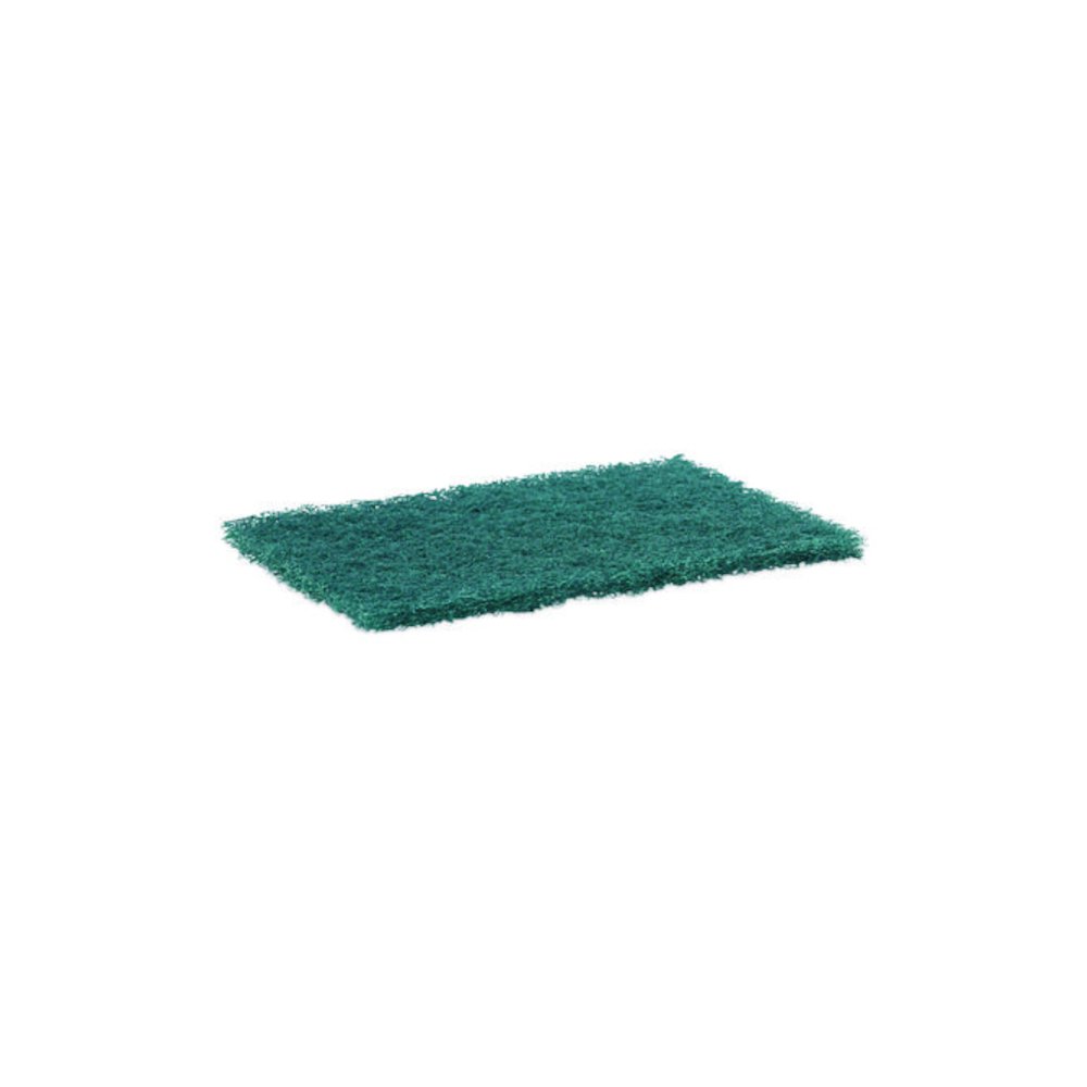 Heavy-Duty Scouring Pad, 6 x 9, Green, 15/Carton. Picture 3