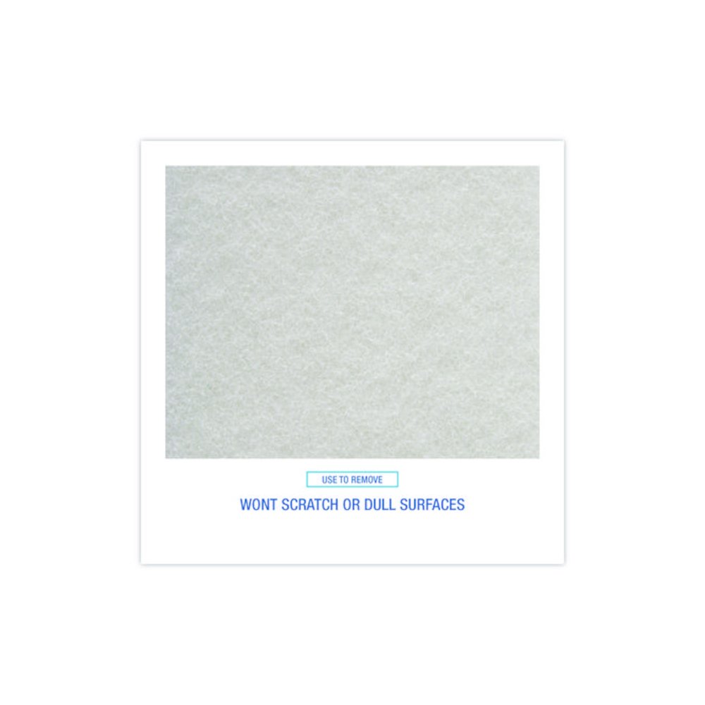 Light-Duty Scouring Pad, 6 x 9, White, 20/Carton. Picture 6
