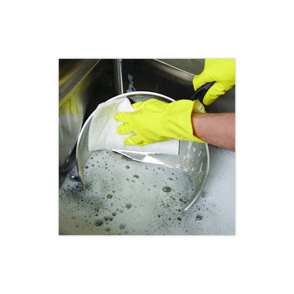 Light-Duty Scouring Pad, 6 x 9, White, 20/Carton. Picture 9