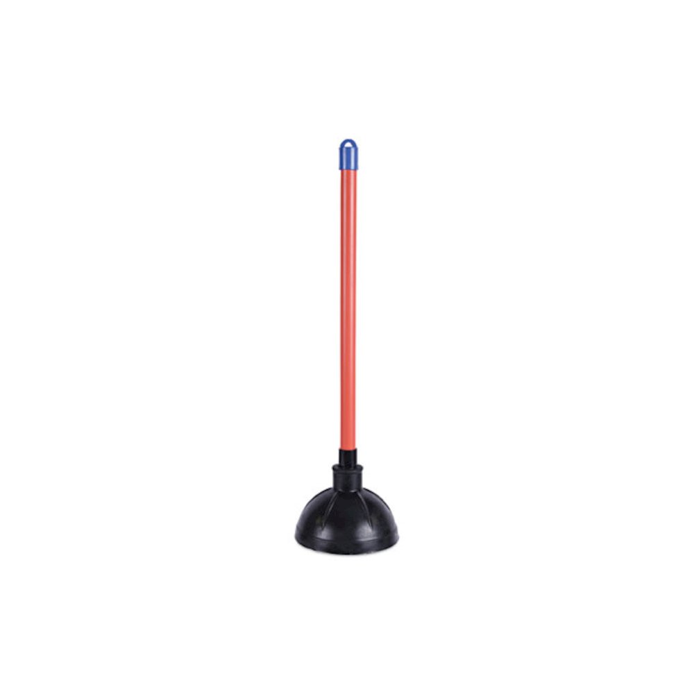 Toilet Plunger, 18" Plastic Handle, 5.63" dia, Red/Black, 6/Carton. Picture 1