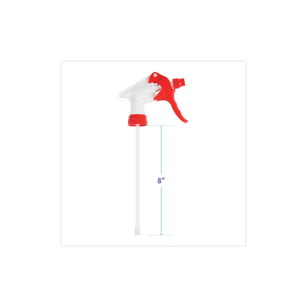 General Purpose Trigger Sprayer, 8" Tube, Fits 16 oz to 24 oz Bottles, Red/White, 24/Carton. Picture 2