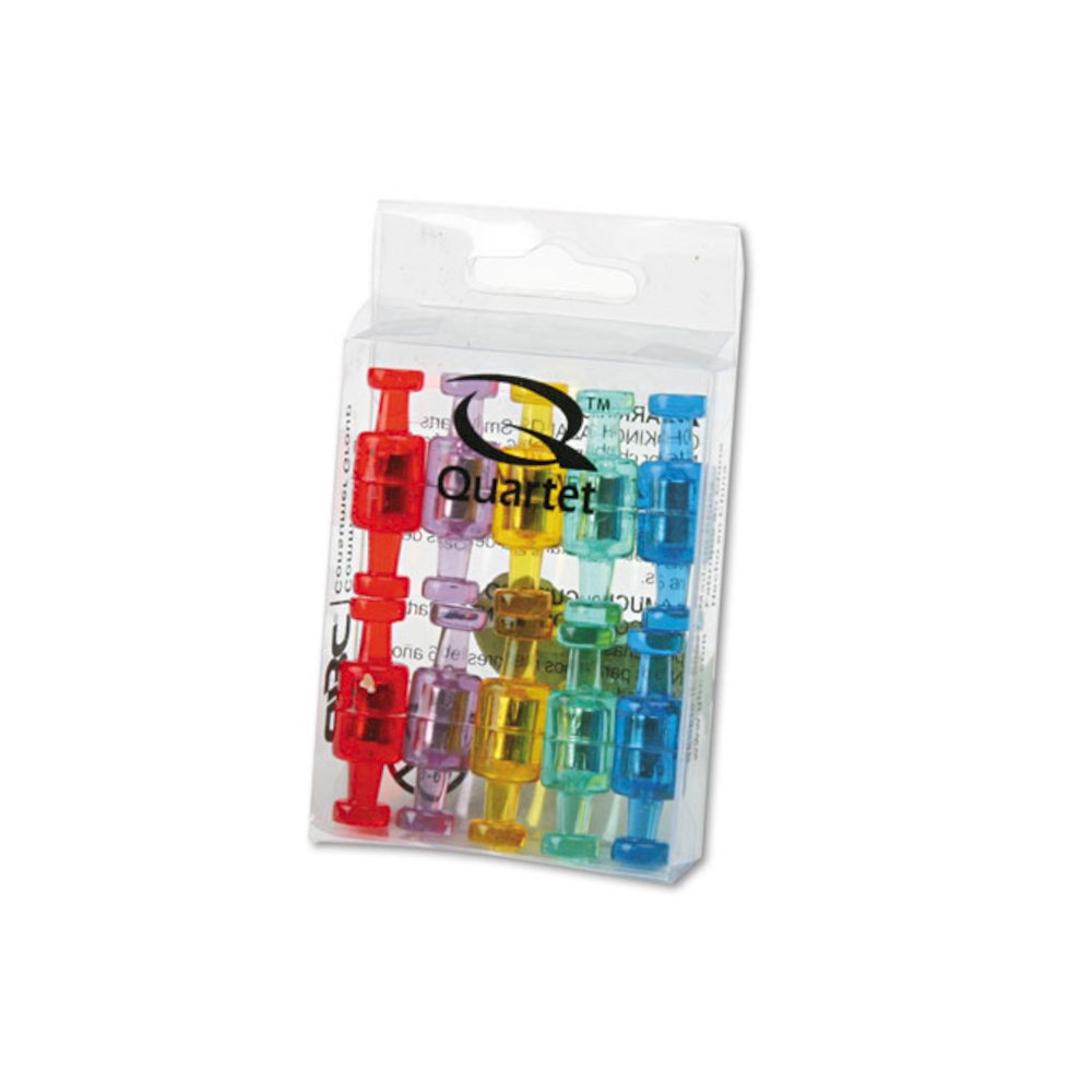 Magnetic Push Pins, 0.75" Long, 0.38" Diameter, Assorted Colors, 20/Pack. Picture 2
