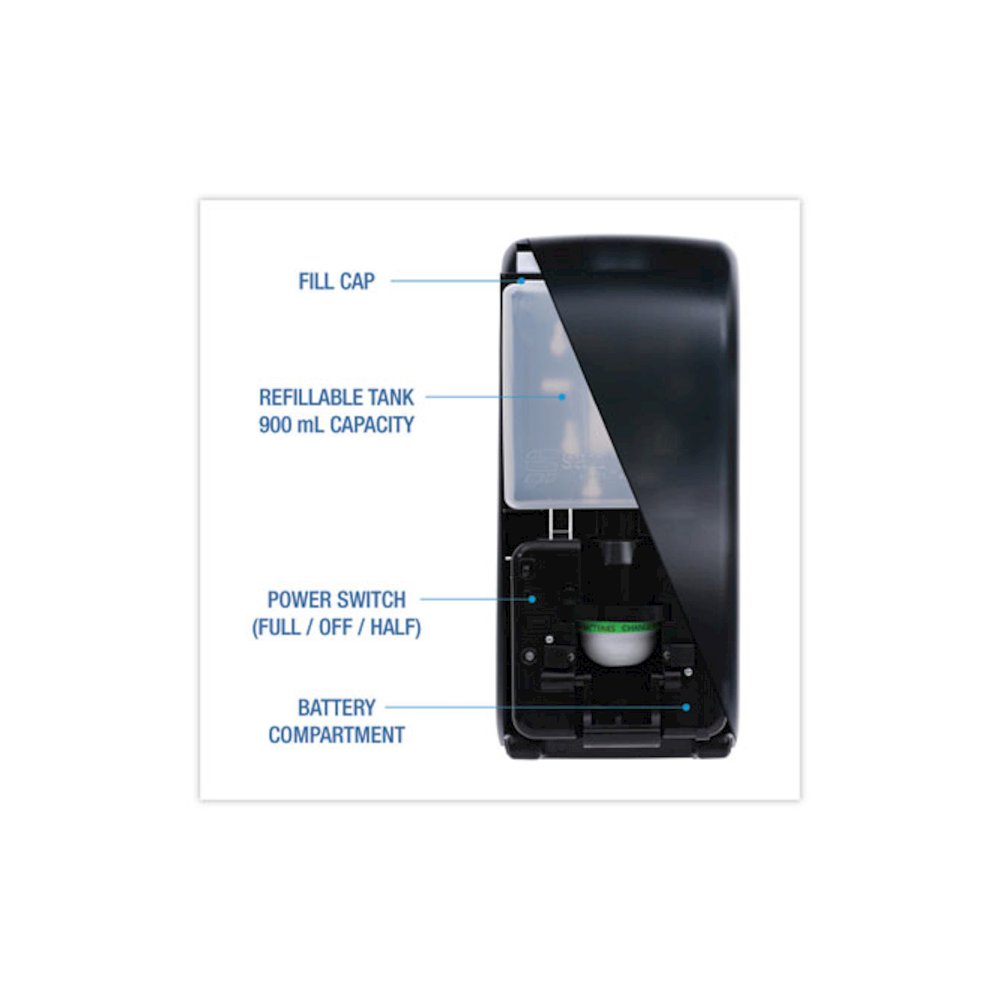 Bulk Fill Soap Dispenser, 900 mL, 5.5 x 4 x 12, Black. Picture 3