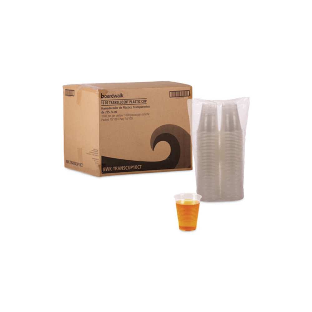 Translucent Plastic Cold Cups, 10 oz, 100/Sleeve, 10 Sleeves/Carton. Picture 1