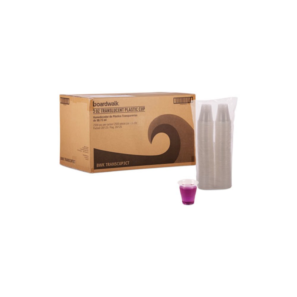 Translucent Plastic Cold Cups, 3 oz, 125/Sleeve, 20 Sleeves/Carton. Picture 1