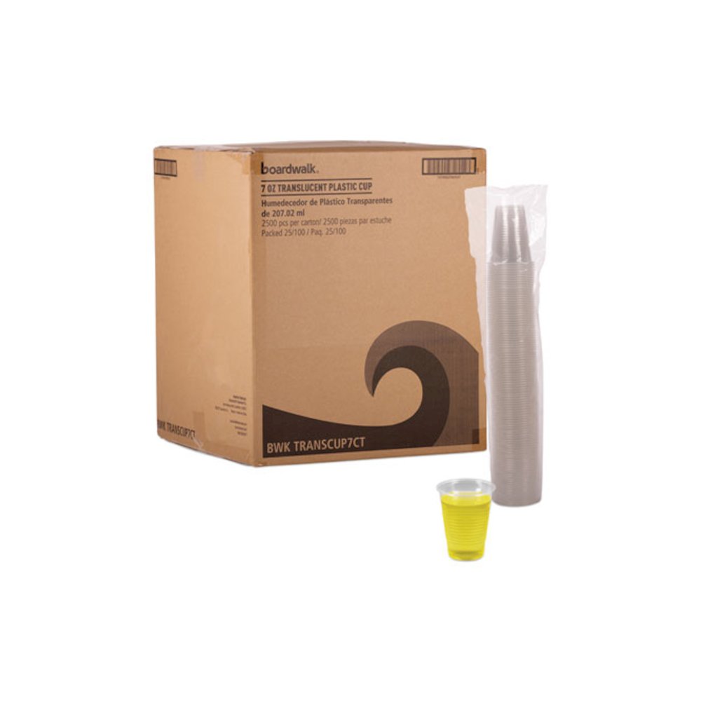 Translucent Plastic Cold Cups, 7 oz, 100/Sleeve, 25 Sleeves/Carton. Picture 1