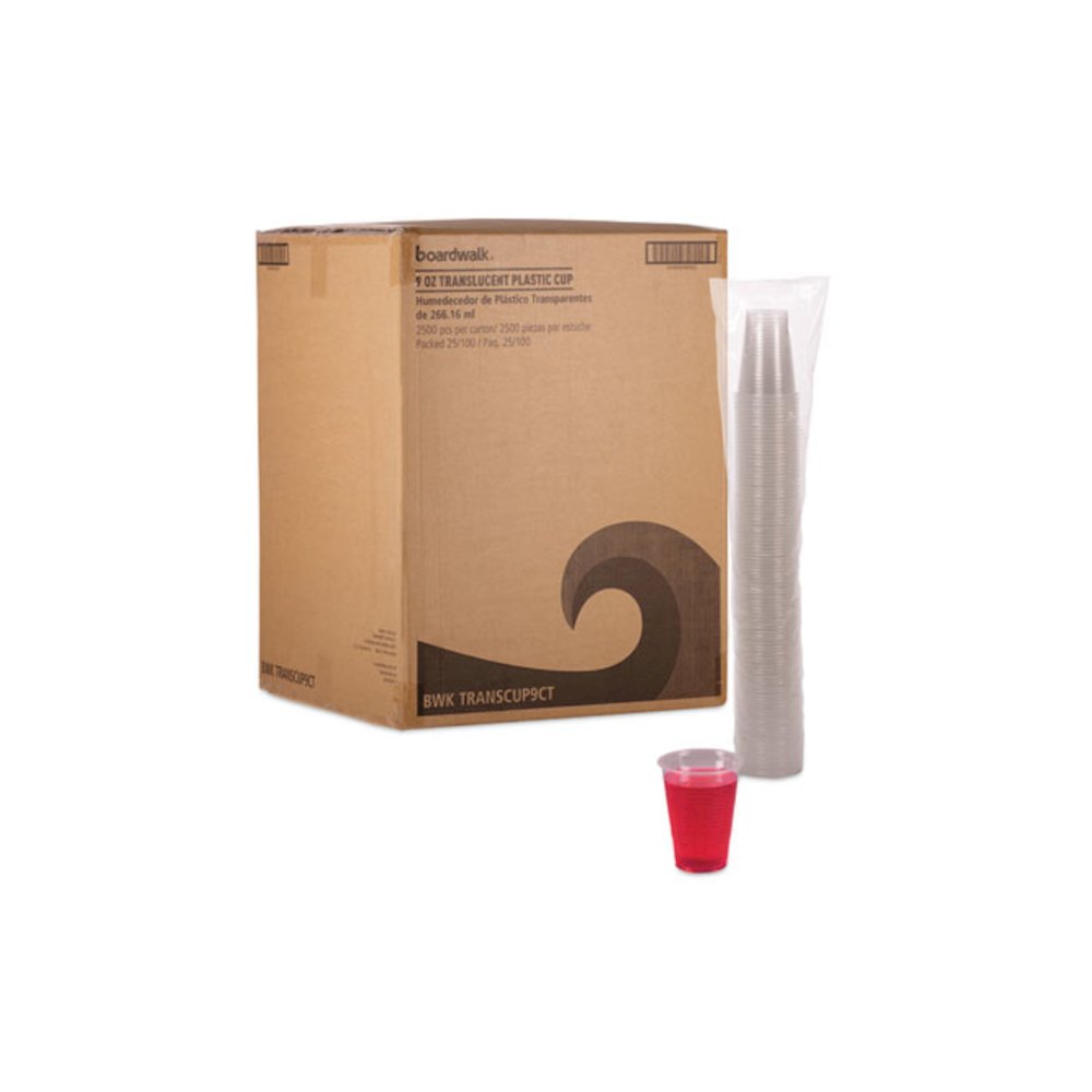 Translucent Plastic Cold Cups, 9 oz, 100/Sleeve, 25 Sleeves/Carton. Picture 1