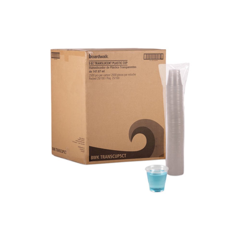 Translucent Plastic Cold Cups, 5 oz, 100/Sleeve, 25 Sleeves/Carton. Picture 5
