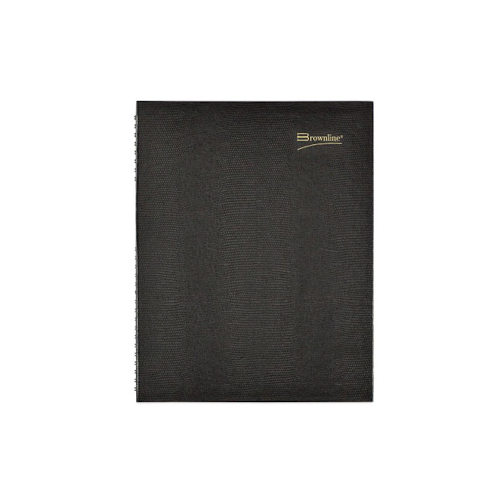 CoilPro Weekly Appointment Book in Columnar Format, 11 x 8.5, Black Lizard-Look Cover, 12-Month (Jan to Dec): 2026. Picture 2