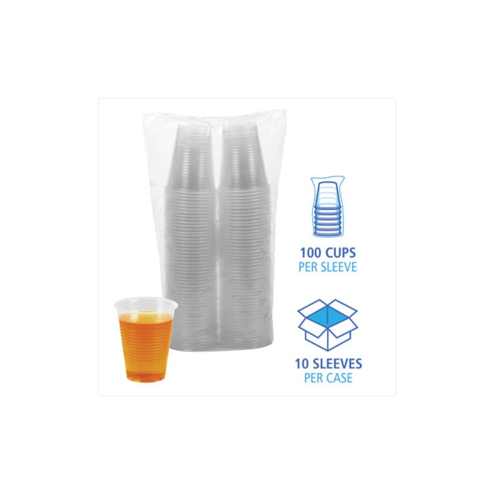 Translucent Plastic Cold Cups, 10 oz, 100/Sleeve, 10 Sleeves/Carton. Picture 4