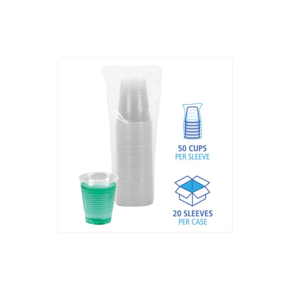 Translucent Plastic Cold Cups, 12 oz, 50/Sleeve, 20 Sleeves/Carton. Picture 4