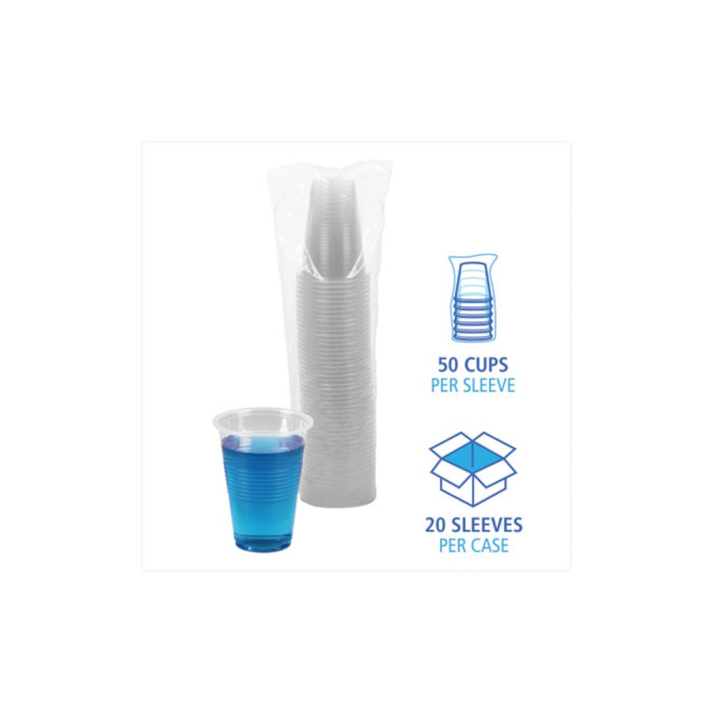 Translucent Plastic Cold Cups, 16 oz, 50/Sleeve, 20 Sleeves/Carton. Picture 4