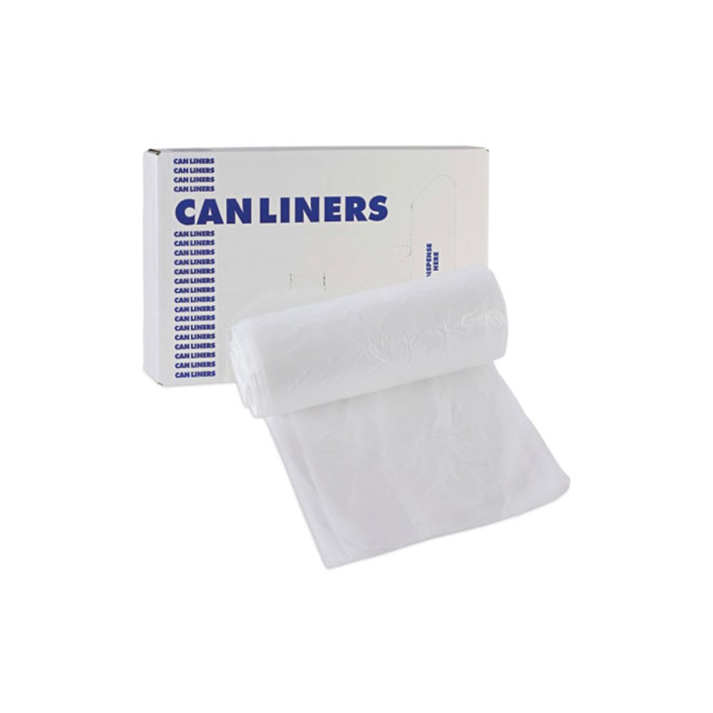 High-Density Can Liners, 10 gal, 6 mic, 24" x 23", Natural, Perforated Roll, 50 Bags/Roll, 20 Rolls/Carton. Picture 7