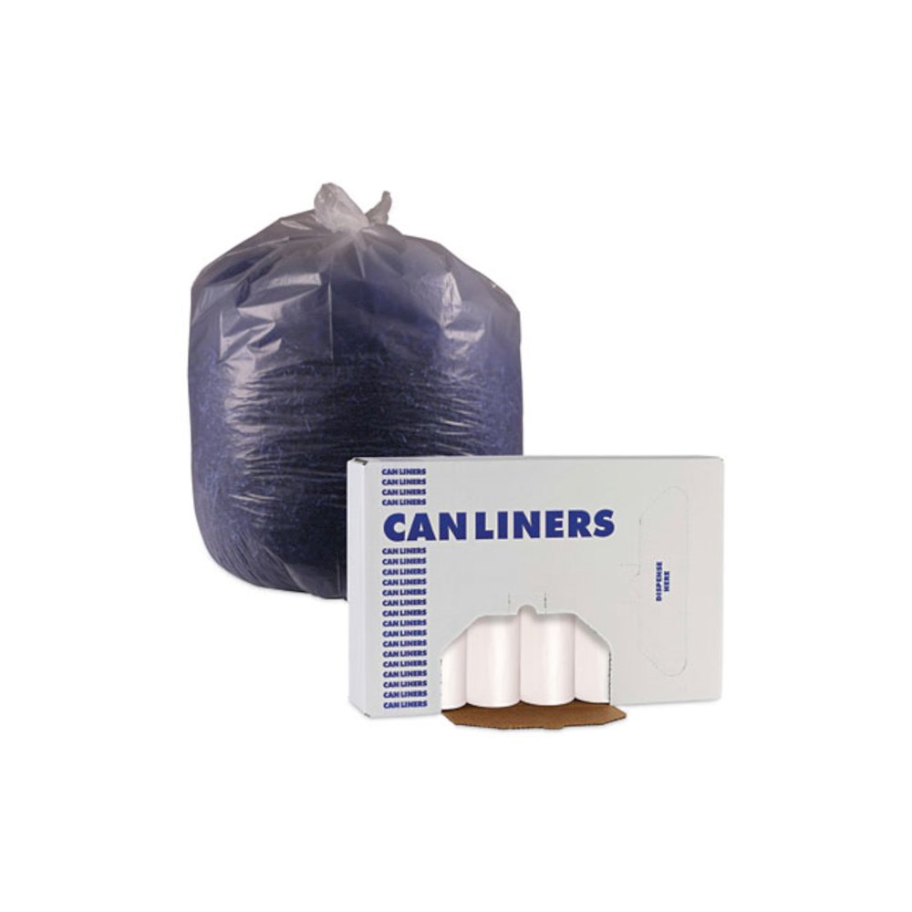 High-Density Can Liners, 33 gal, 14 mic, 33" x 38", Natural, Perforated Roll, 25 Bags/Roll, 10 Rolls/Carton. Picture 6