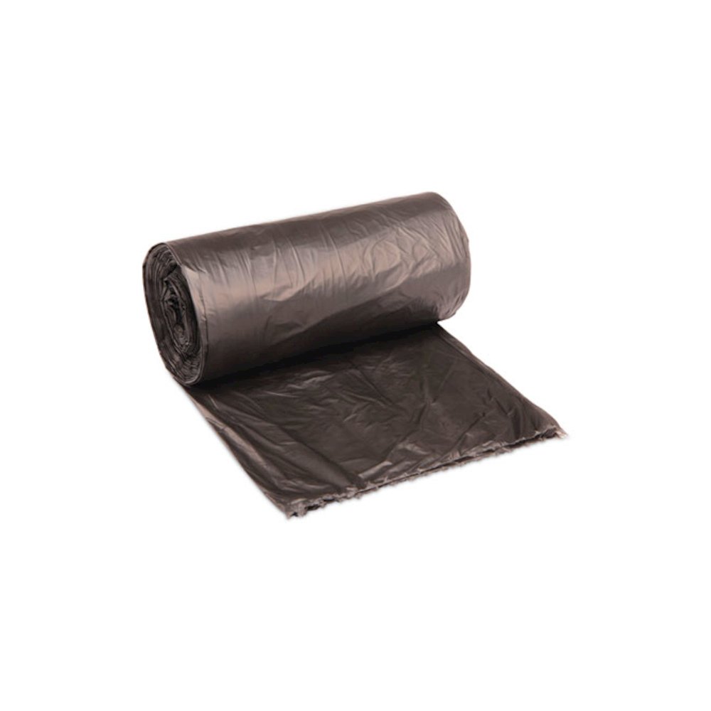 High-Density Can Liners, 60 gal, 14 mic, 38" x 58", Black, Perforated Roll, 25 Bags/Roll, 8 Rolls/Carton. Picture 1
