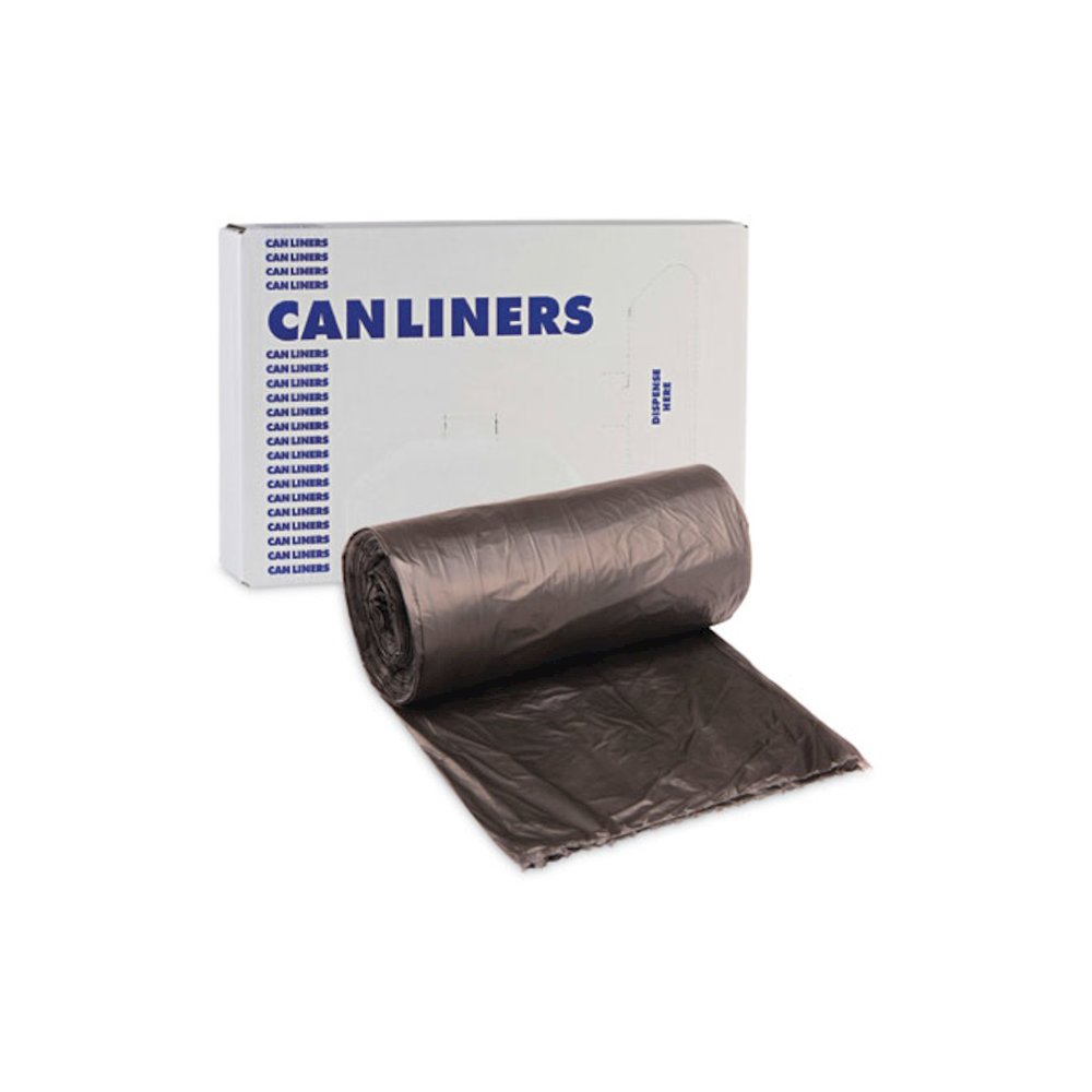 High-Density Can Liners, 60 gal, 14 mic, 38" x 58", Black, Perforated Roll, 25 Bags/Roll, 8 Rolls/Carton. Picture 7