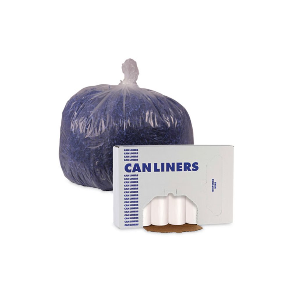 High-Density Can Liners, 45 gal, 10 mic, 40" x 46", Natural, Perforated Roll, 25 Bags/Roll, 10 Rolls/Carton. Picture 6