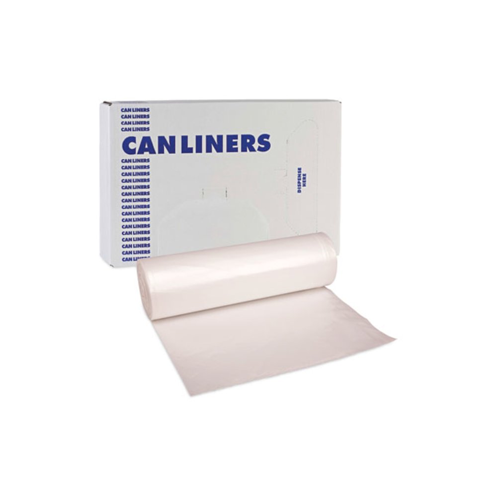High-Density Can Liners, 45 gal, 11 mic, 40" x 46", Natural, Perforated Roll, 25 Bags/Roll, 10 Rolls/Carton. Picture 7