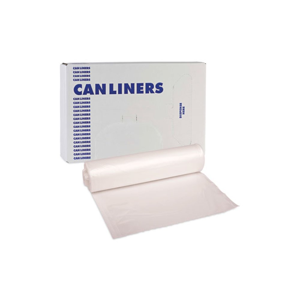 High-Density Can Liners, 45 gal, 13 mic, 40" x 46", Natural, Perforated Roll, 25 Bags/Roll, 10 Rolls/Carton. Picture 7