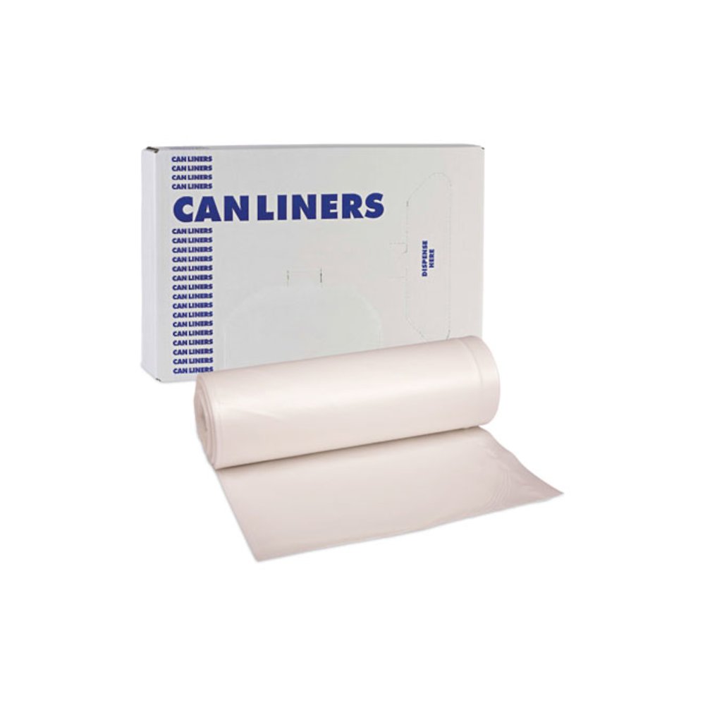 High-Density Can Liners, 45 gal, 19 mic, 40" x 46", Natural, Perforated Roll, 25 Bags/Roll, 6 Rolls/Carton. Picture 7