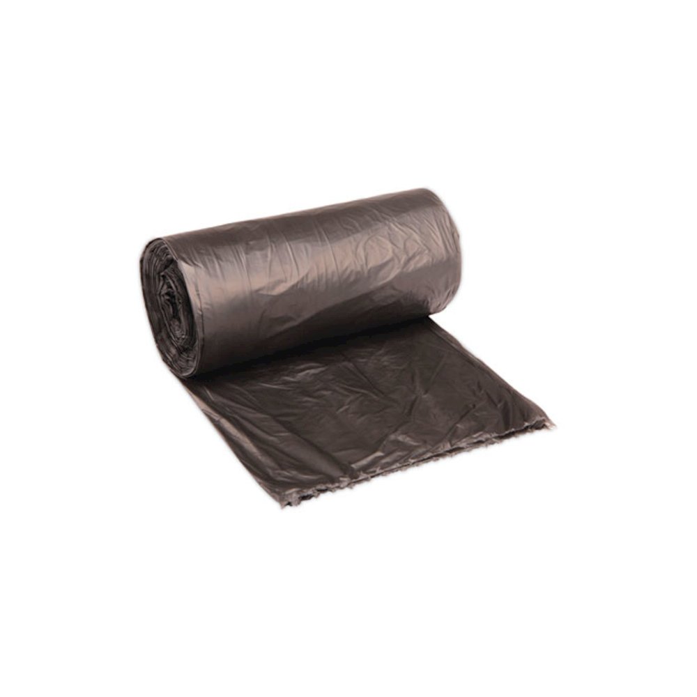 High-Density Can Liners, 45 gal, 19 mic, 40" x 46", Black, Perforated Roll, 25 Bags/Roll, 6 Rolls/Carton. Picture 1