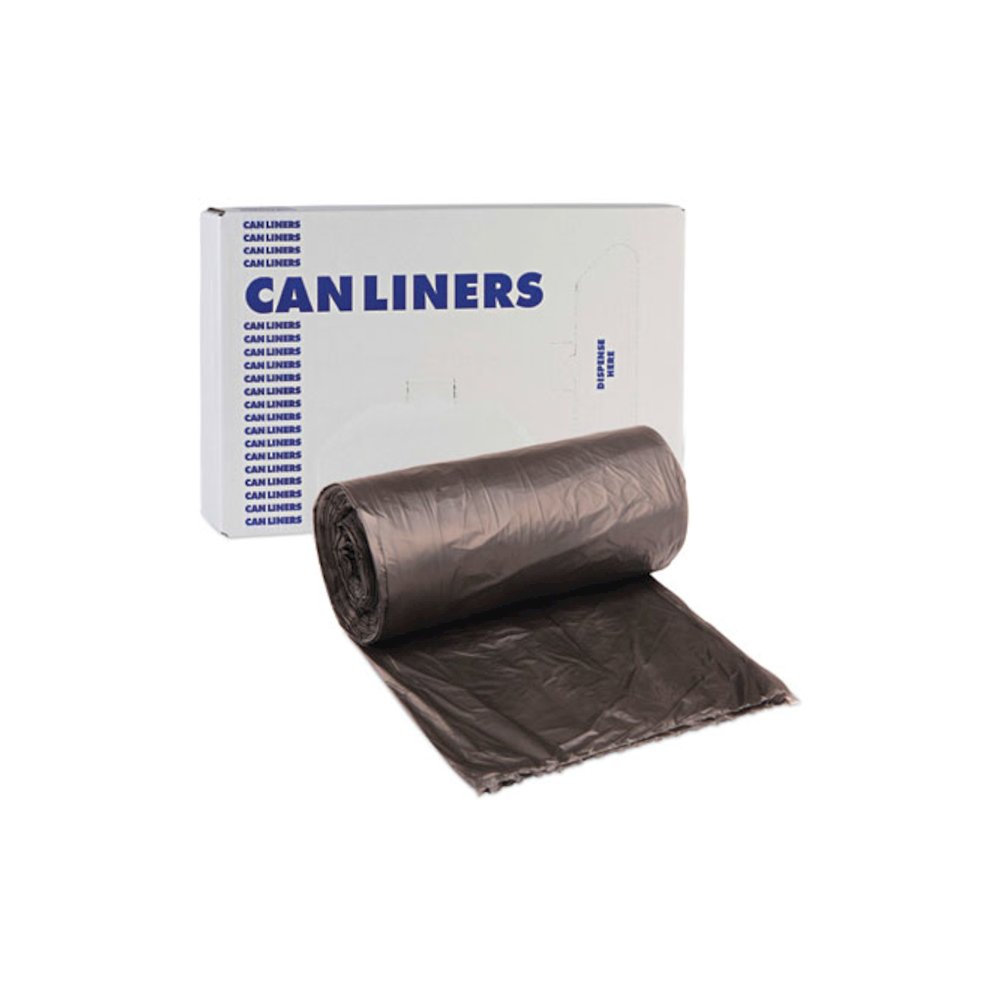 High-Density Can Liners, 45 gal, 19 mic, 40" x 46", Black, Perforated Roll, 25 Bags/Roll, 6 Rolls/Carton. Picture 7