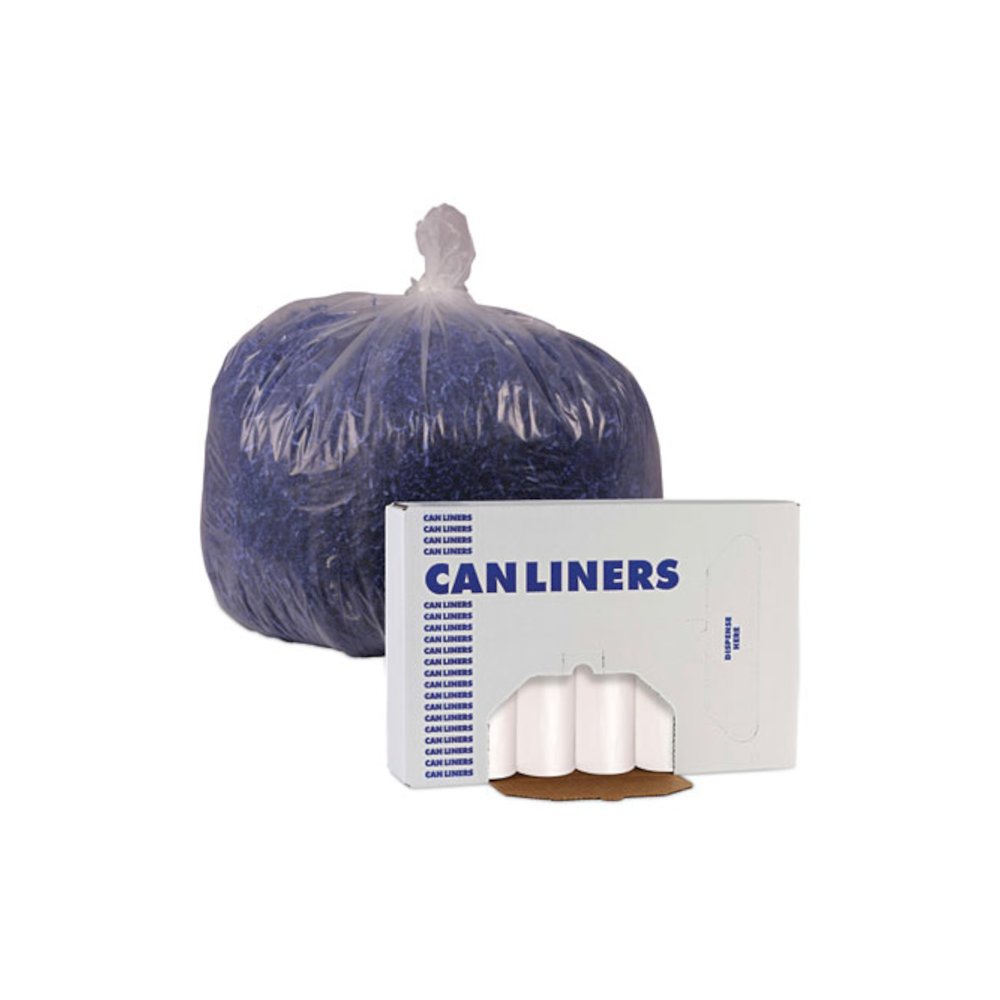 High-Density Can Liners, 56 gal, 19 mic, 43" x 47", Natural, Perforated Roll, 25 Bags/Roll, 6 Rolls/Carton. Picture 6