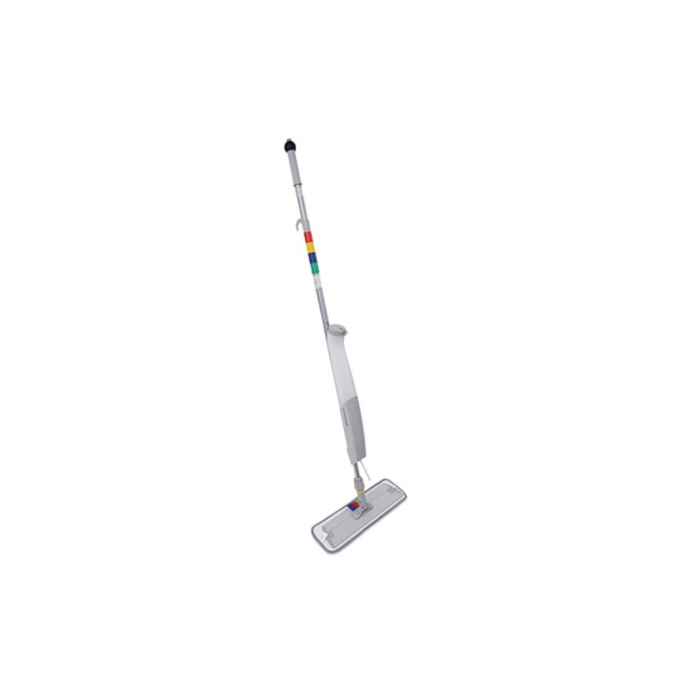 Bucketless Microfiber Mop System, 5 x 18 Blue Microfiber Head, 59" Gray Aluminum/Polypropylene Handle. Picture 1