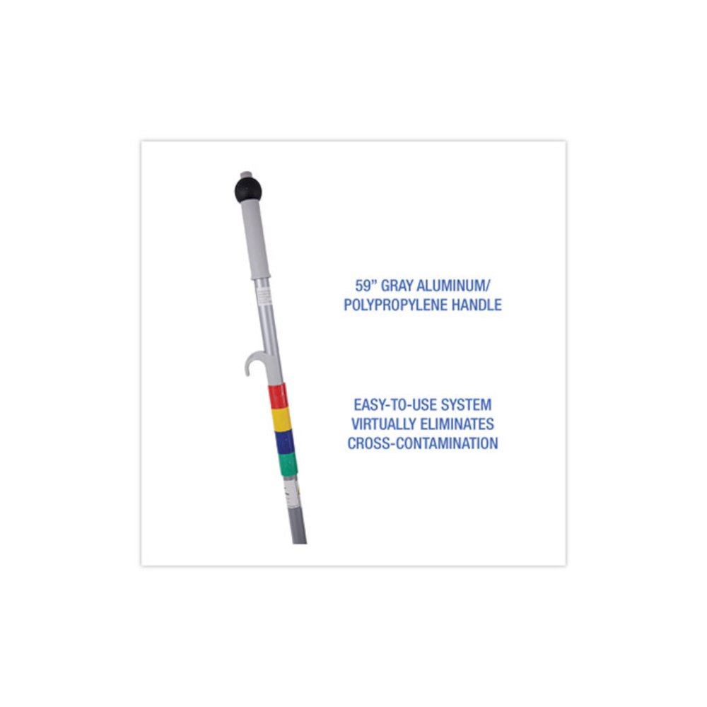 Bucketless Microfiber Mop System, 5 x 18 Blue Microfiber Head, 59" Gray Aluminum/Polypropylene Handle. Picture 3