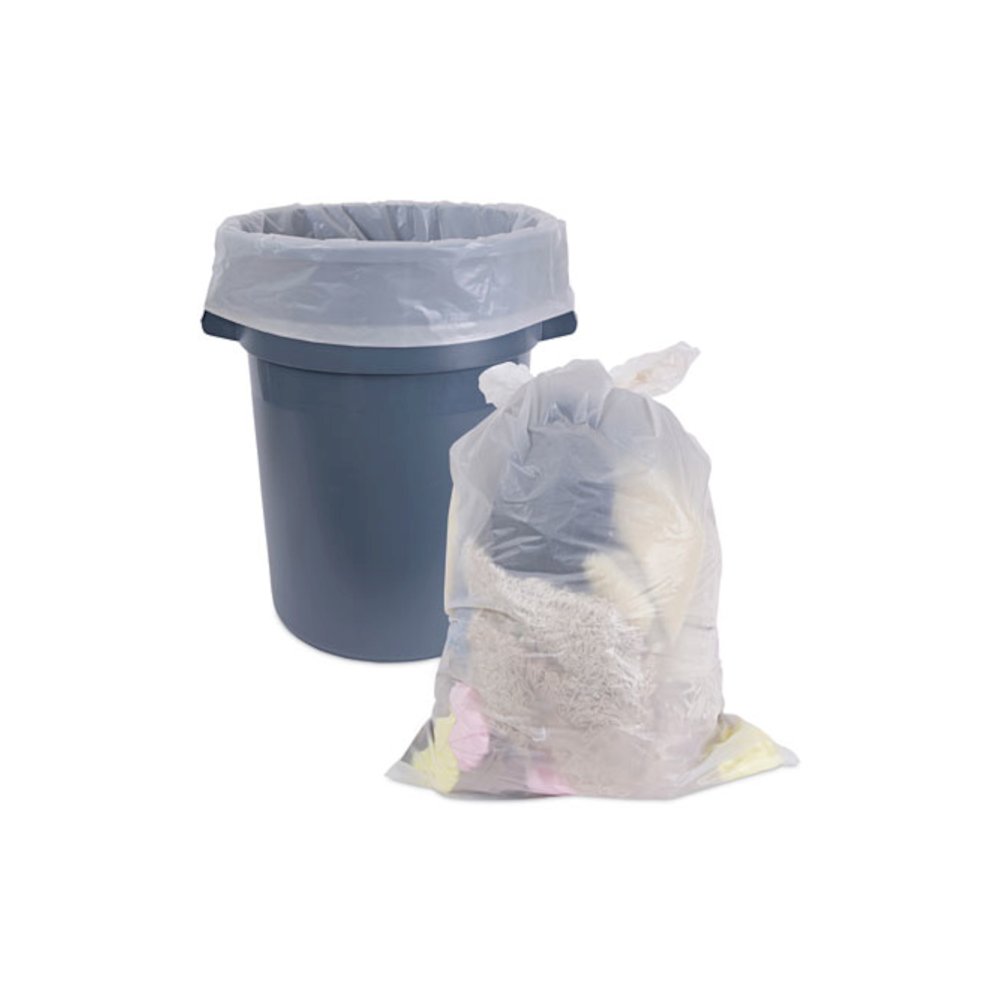 Industrial Can Liner Rolls, 60 gal, 2.7 mil, 21" x 17" x 63", Clear, 50/Carton. Picture 6