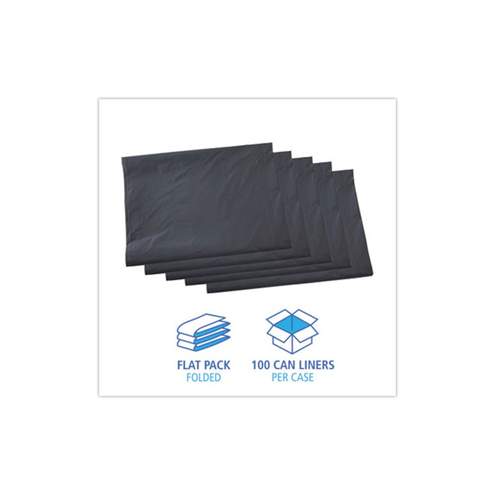 Linear Low Density Industrial Can Liners, 60 gal, 1.3 mil, 38" x 58", Gray, Flat Pack, 100/Carton. Picture 3