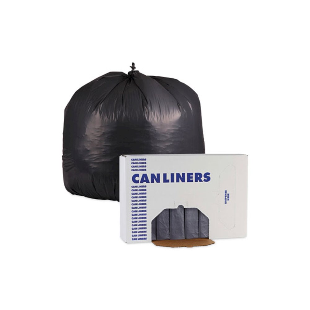 Linear Low Density Industrial Can Liners, 60 gal, 1.3 mil, 38" x 58", Gray, Flat Pack, 100/Carton. Picture 6