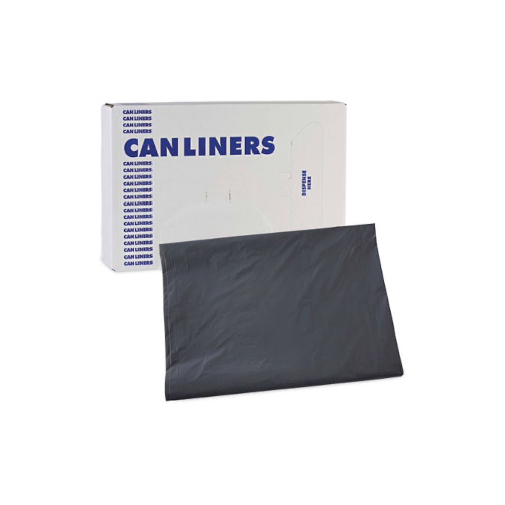 Linear Low Density Industrial Can Liners, 60 gal, 1.3 mil, 38" x 58", Gray, Flat Pack, 100/Carton. Picture 7
