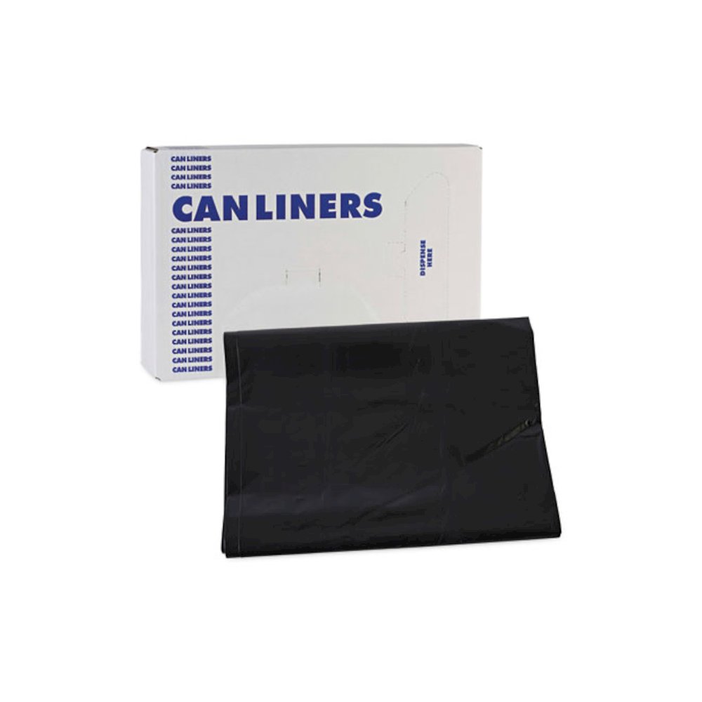 Linear Low Density Industrial Can Liners, 60 gal, 1.7 mil, 38" x 58", Black, Flat Pack, 100/Carton. Picture 7