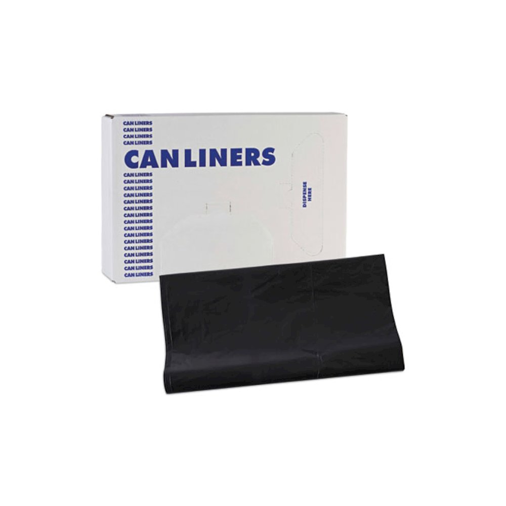 Linear Low Density Industrial Can Liners, 56 gal, 1.7 mil, 43" x 47", Black, Flat Pack, 100/Carton. Picture 7