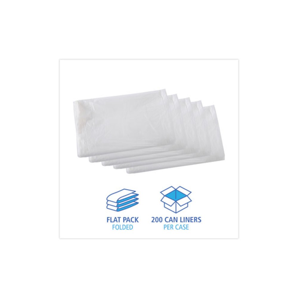 High Density Industrial Can Liners Flat Pack, 33 gal, 16 mic, 33" x 40", Natural, Flat Pack, 200/Carton. Picture 3