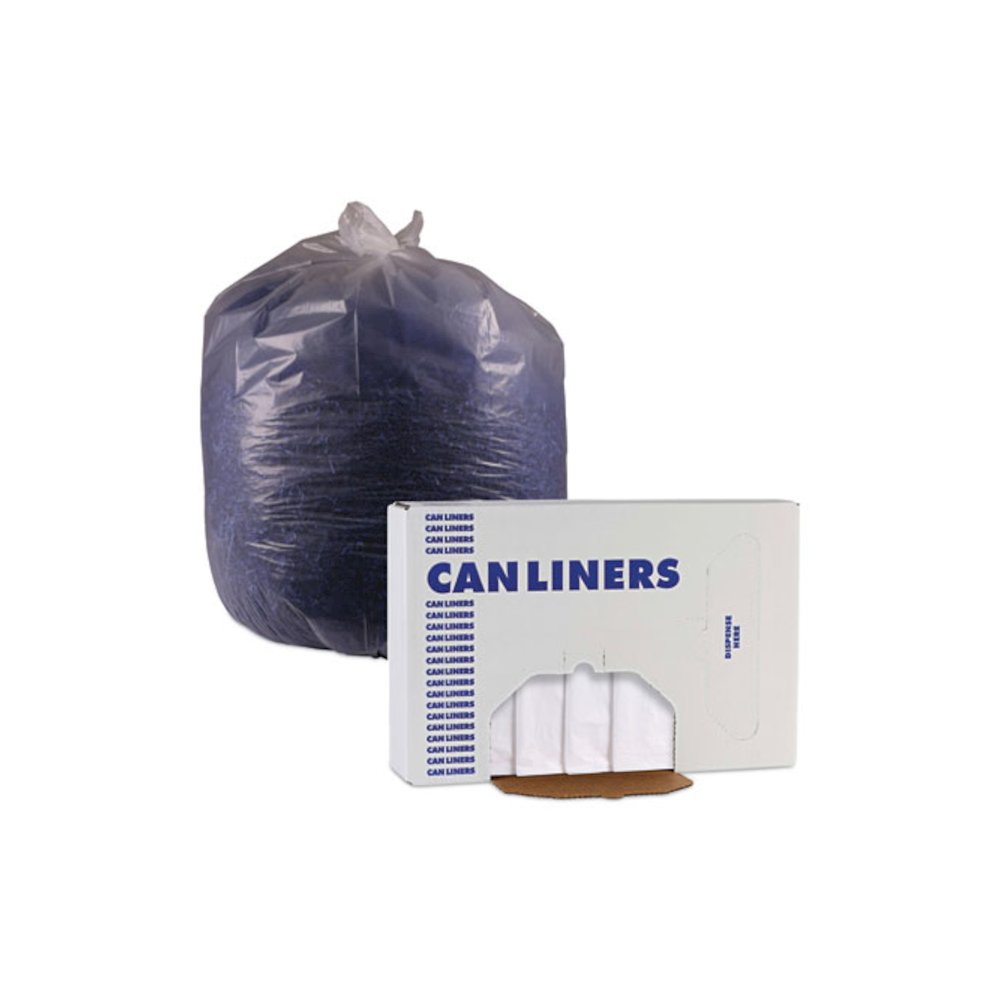High Density Industrial Can Liners Flat Pack, 33 gal, 16 mic, 33" x 40", Natural, Flat Pack, 200/Carton. Picture 6